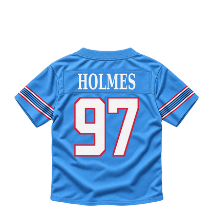 Tennessee Titans jersey keychain — Jalyn Holmes #97. Exact saved player artwork preview.