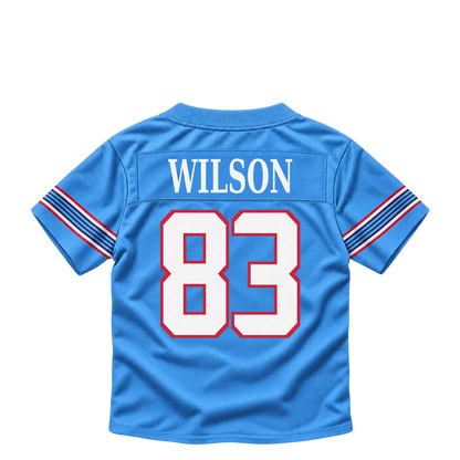 Tennessee Titans jersey keychain — Joel Wilson #83. Exact saved player artwork preview.