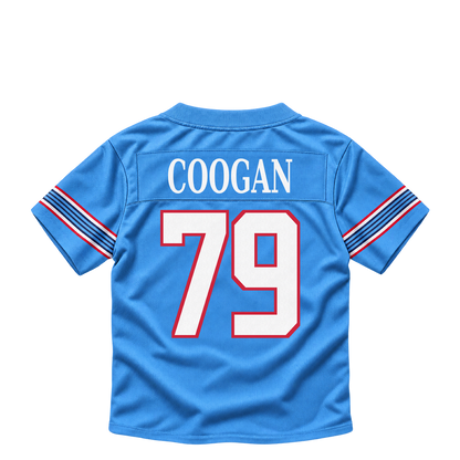 Tennessee Titans jersey keychain — Pat Coogan #79. Exact saved player artwork preview.