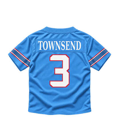 Tennessee Titans jersey keychain — Tommy Townsend #3. Exact saved player artwork preview.