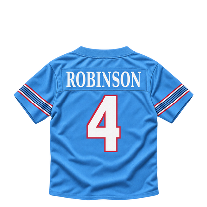 Tennessee Titans jersey keychain — Wan'Dale Robinson #4. Exact saved player artwork preview.