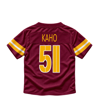 Washington Commanders jersey keychain — Ale Kaho #51. Exact saved player artwork preview.