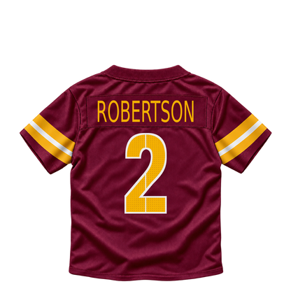 Washington Commanders jersey keychain — Amik Robertson #2. Exact saved player artwork preview.