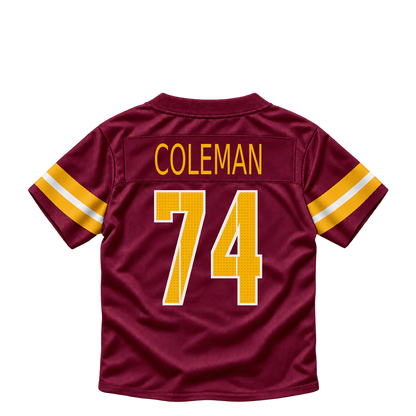 Washington Commanders jersey keychain — Brandon Coleman #74. Exact saved player artwork preview.