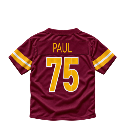 Washington Commanders jersey keychain — Chris Paul #75. Exact saved player artwork preview.