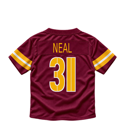 Washington Commanders jersey keychain — Devin Neal #31. Exact saved player artwork preview.