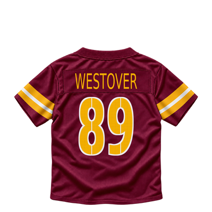 Washington Commanders jersey keychain — Jack Westover #89. Exact saved player artwork preview.