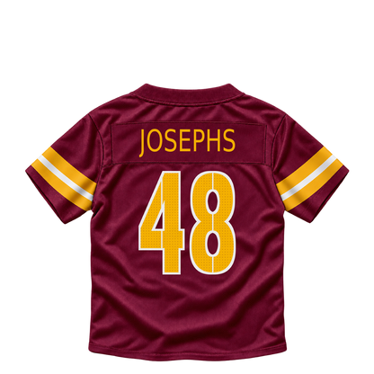 Washington Commanders jersey keychain — Joshua Josephs #48. Exact saved player artwork preview.