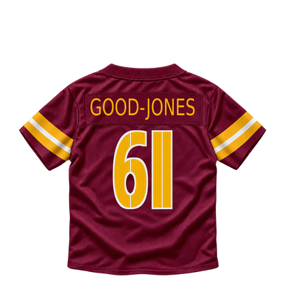 Washington Commanders jersey keychain — Julian Good-Jones #61. Exact saved player artwork preview.