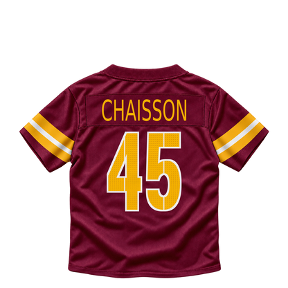 Washington Commanders jersey keychain — K'Lavon Chaisson #45. Exact saved player artwork preview.