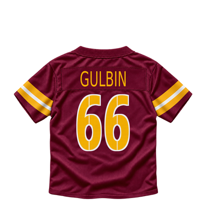 Washington Commanders jersey keychain — Matt Gulbin #66. Exact saved player artwork preview.