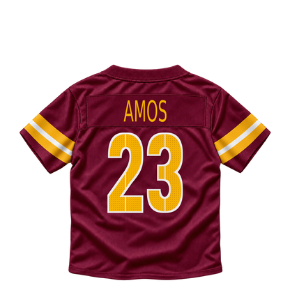 Washington Commanders jersey keychain — Trey Amos #23. Exact saved player artwork preview.