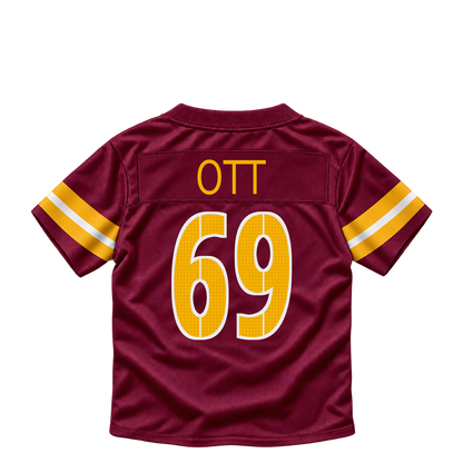 Washington Commanders jersey keychain — Tyler Ott #69. Exact saved player artwork preview.