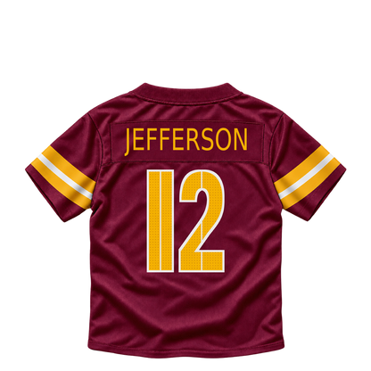 Washington Commanders jersey keychain — Van Jefferson #12. Exact saved player artwork preview.