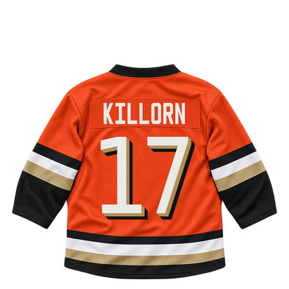 Anaheim Ducks jersey keychain — Alex Killorn #17. Exact saved player artwork preview.