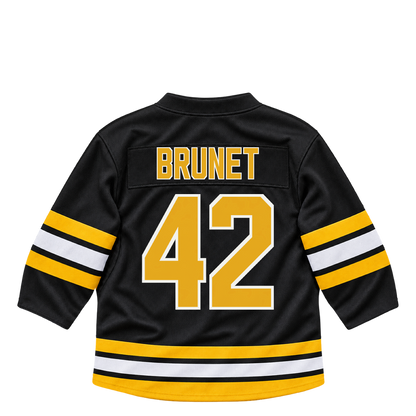 Boston Bruins jersey keychain — Frederic Brunet #42. Exact saved player artwork preview.