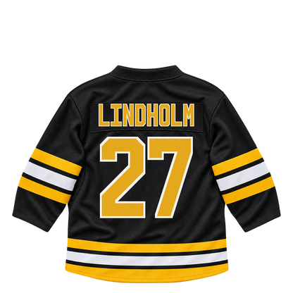 Boston Bruins jersey keychain — Hampus Lindholm #27. Exact saved player artwork preview.