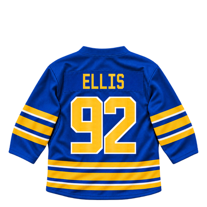 Buffalo Sabres jersey keychain — Colten Ellis #92. Exact saved player artwork preview.