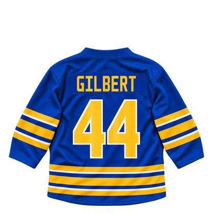 Buffalo Sabres jersey keychain — Dennis Gilbert #44. Exact saved player artwork preview.
