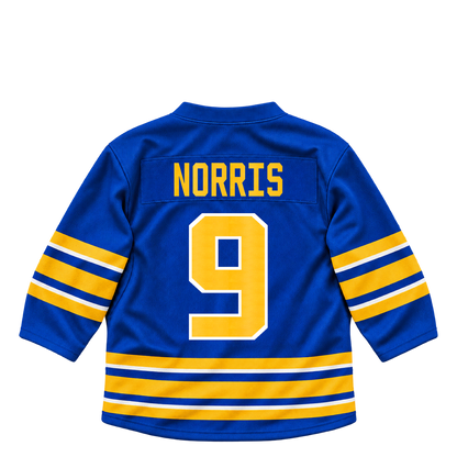 Buffalo Sabres jersey keychain — Josh Norris #9. Exact saved player artwork preview.