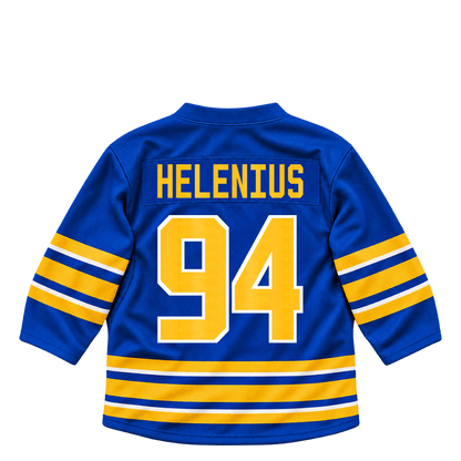 Buffalo Sabres jersey keychain — Konsta Helenius #94. Exact saved player artwork preview.