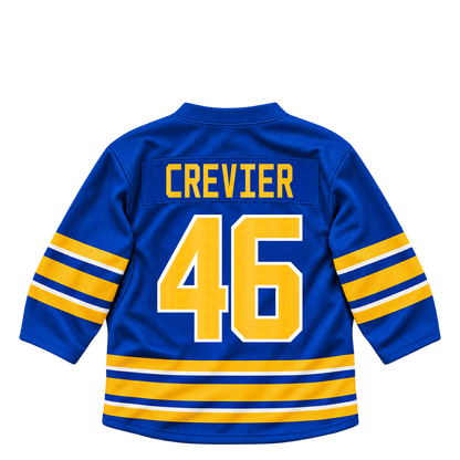 Buffalo Sabres jersey keychain — Louis Crevier #46. Exact saved player artwork preview.