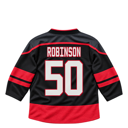 Carolina Hurricanes jersey keychain — Eric Robinson #50. Exact saved player artwork preview.