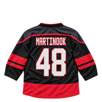 Carolina Hurricanes jersey keychain — Jordan Martinook #48. Exact saved player artwork preview.