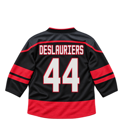 Carolina Hurricanes jersey keychain — Nicolas Deslauriers #44. Exact saved player artwork preview.
