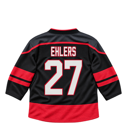 Carolina Hurricanes jersey keychain — Nikolaj Ehlers #27. Exact saved player artwork preview.
