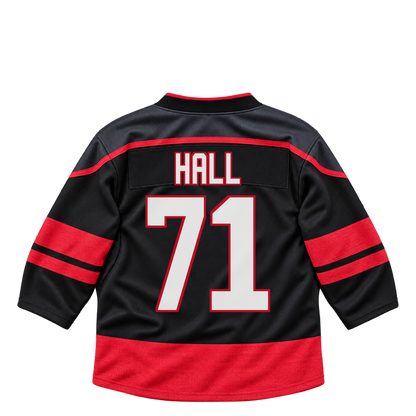 Carolina Hurricanes jersey keychain — Taylor Hall #71. Exact saved player artwork preview.
