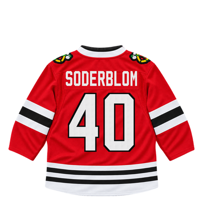 Chicago Blackhawks jersey keychain — Arvid Soderblom #40. Exact saved player artwork preview.