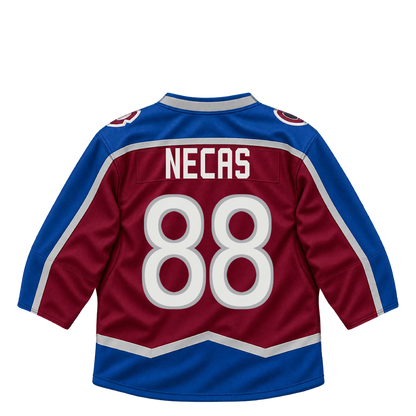 Colorado Avalanche jersey keychain — Martin Necas #88. Exact saved player artwork preview.