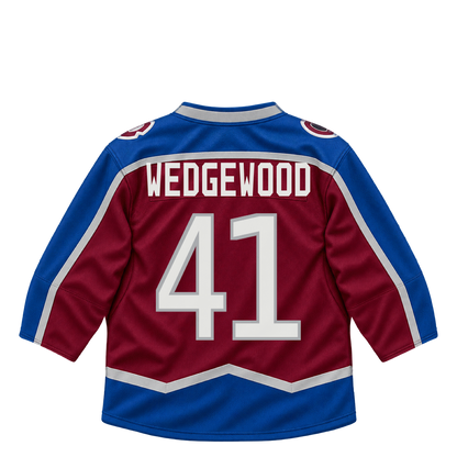 Colorado Avalanche jersey keychain — Scott Wedgewood #41. Exact saved player artwork preview.