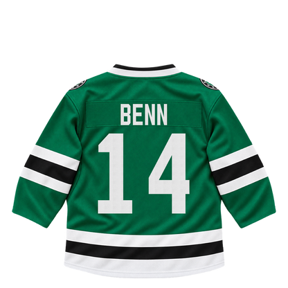 Dallas Stars jersey keychain — Jamie Benn #14. Exact saved player artwork preview.