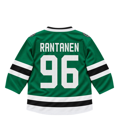 Dallas Stars jersey keychain — Mikko Rantanen #96. Exact saved player artwork preview.