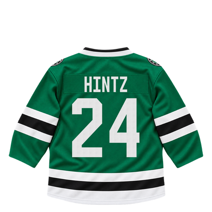 Dallas Stars jersey keychain — Roope Hintz #24. Exact saved player artwork preview.