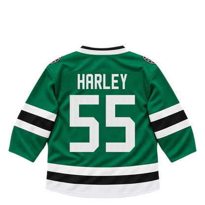Dallas Stars jersey keychain — Thomas Harley #55. Exact saved player artwork preview.