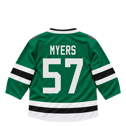 Dallas Stars jersey keychain — Tyler Myers #57. Exact saved player artwork preview.