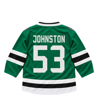 Dallas Stars jersey keychain — Wyatt Johnston #53. Exact saved player artwork preview.