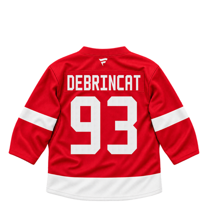 Detroit Red Wings jersey keychain — Alex DeBrincat #93. Exact saved player artwork preview.
