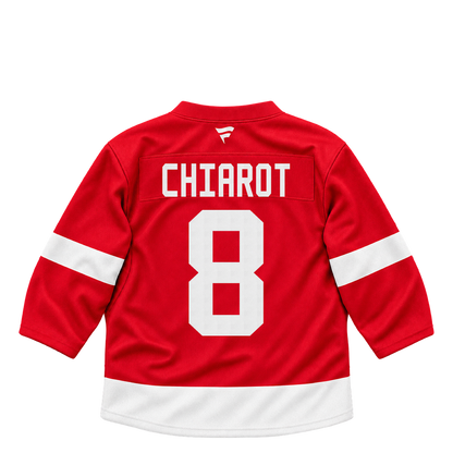 Detroit Red Wings jersey keychain — Ben Chiarot #8. Exact saved player artwork preview.
