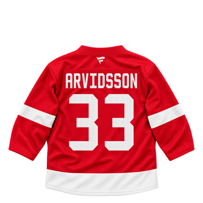 Detroit Red Wings jersey keychain — Viktor Arvidsson #33. Exact saved player artwork preview.