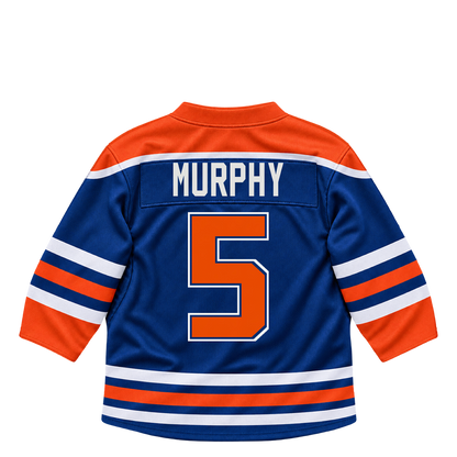 Edmonton Oilers jersey keychain — Connor Murphy #5. Exact saved player artwork preview.