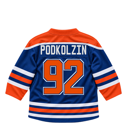 Edmonton Oilers jersey keychain — Vasily Podkolzin #92. Exact saved player artwork preview.