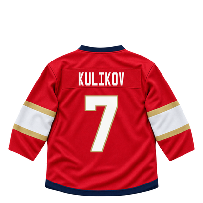 Florida Panthers jersey keychain — Dmitry Kulikov #7. Exact saved player artwork preview.