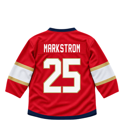 Florida Panthers jersey keychain — Jacob Markstrom #25. Exact saved player artwork preview.