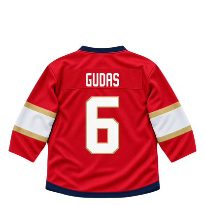 Florida Panthers jersey keychain — Radko Gudas #6. Exact saved player artwork preview.