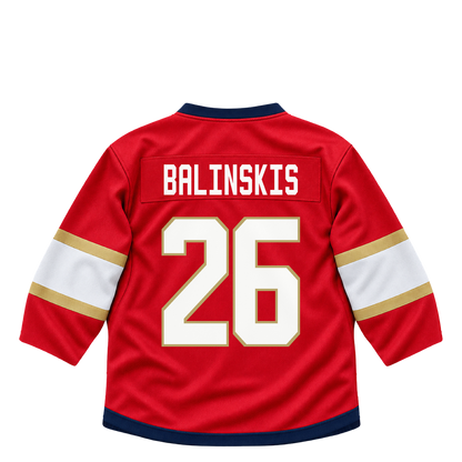 Florida Panthers jersey keychain — Uvis Balinskis #26. Exact saved player artwork preview.