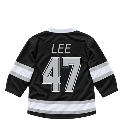 Los Angeles Kings jersey keychain — Andre Lee #47. Exact saved player artwork preview.